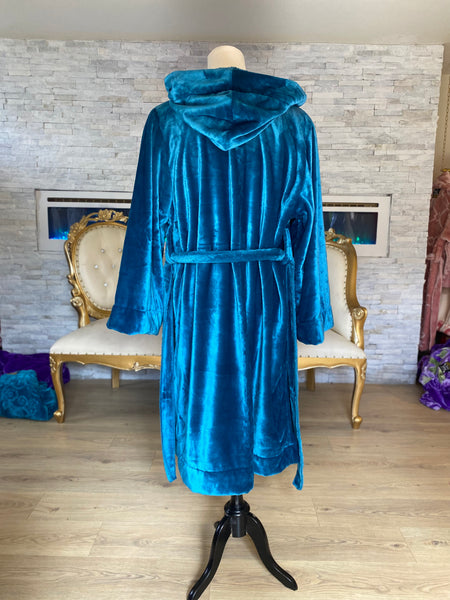 Exclusive Turquoise Velvet Robe